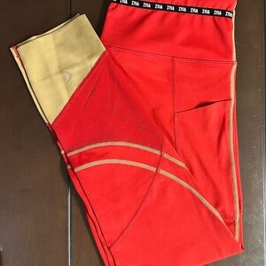 ZYIA Gold on Scarlet Game Day Leggings